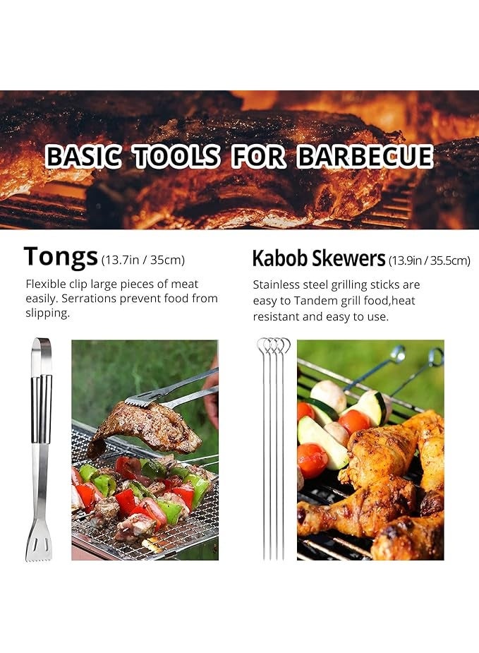 BBQ Utensil Set Stainless Steel Professional Barbecue Accessories Grill Tool with Bag Easy to Carry ，9 - Image 5